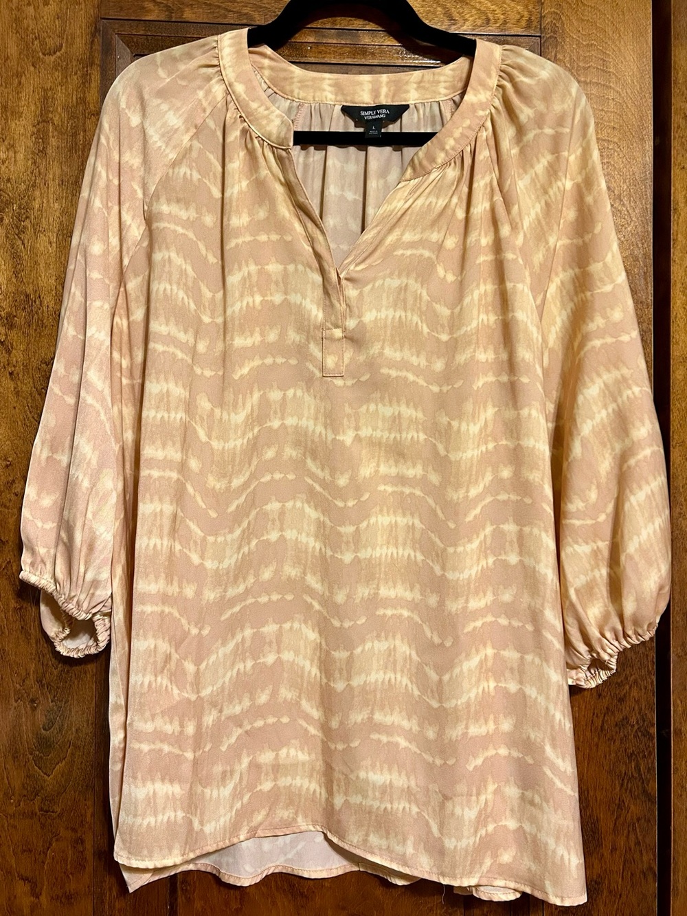 Simply Vera Vera Wang Blush Wave-Print Peasant Tunic